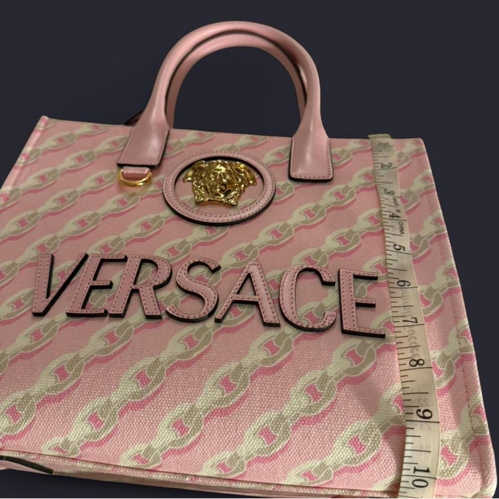 NWT Versace Pastel Pink Tote. 💯 Authentic. Measurements in pics. With dust bag! - Picture 10 of 11